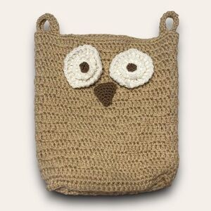 Crochet Owl Storage Basket Kitsch Cottagecore Woodlands